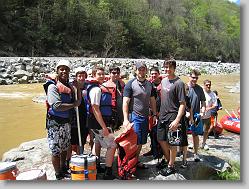 Our whole group, stopping for lunch.
